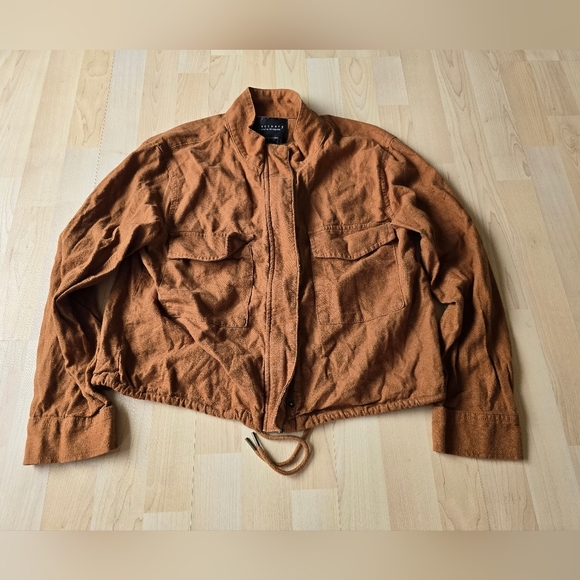 Sanctuary Cropped Linen Blend Jacket Size Large - Picture 2 of 8